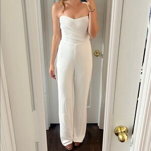 Lulu's White Strapless Jumpsuit
